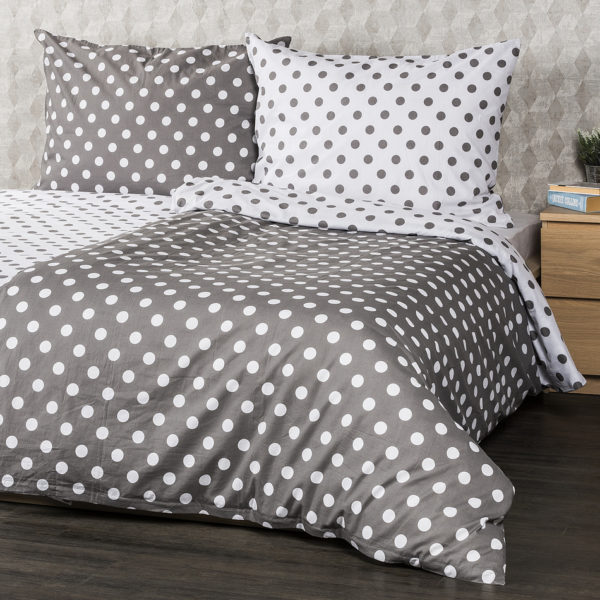 4home Bavlnené obliečky Sivá bodka
