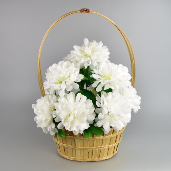 Dušičkový košík zdobený Chryzantéma 20 x 30 cm