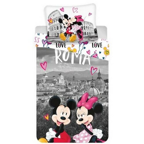 Jerry Fabrics Bavlnené obliečky Mickey and Minnie in Rome