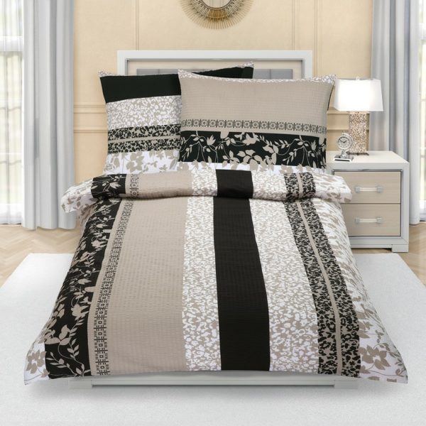 Bellatex Krepové obliečky Lístky hnedo-béžová