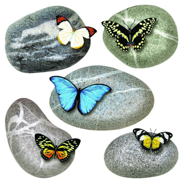 Samolepiaca dekorácia Butterflies on Stones