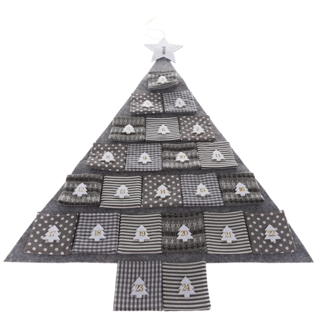 Textilný adventný kalendár Gray tree