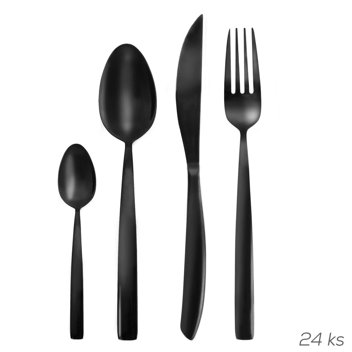 Príbory nerez 24 ks BLACK Luxury