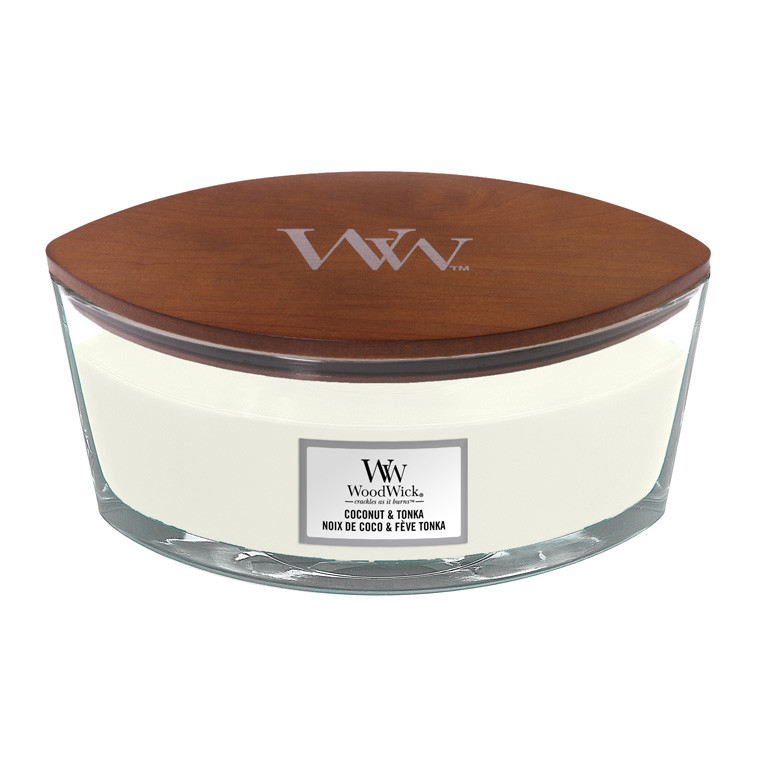 Woodwick sviečka loď Coconut and Tonka