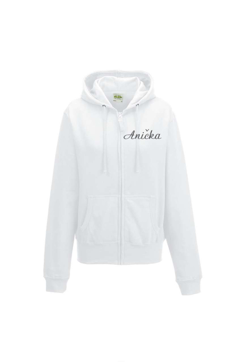 Dámska mikina na zips s kapucňou personalizovaná