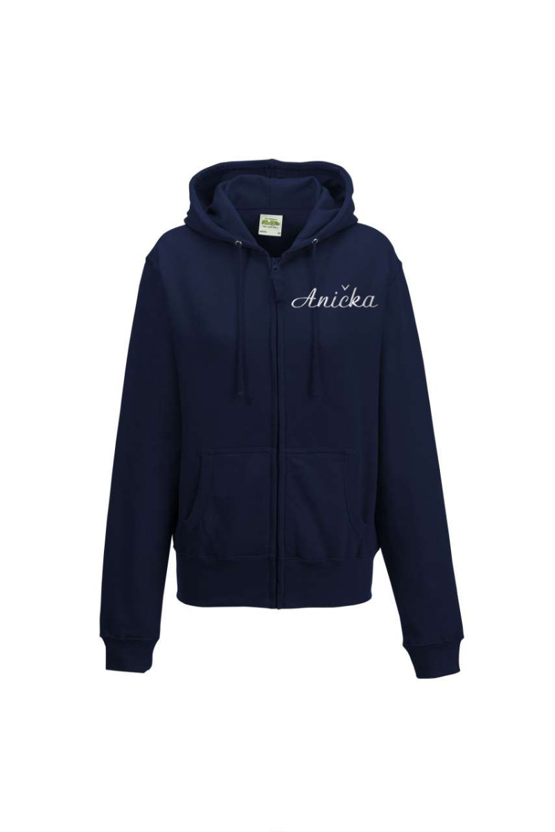 Dámska mikina na zips s kapucňou personalizovaná