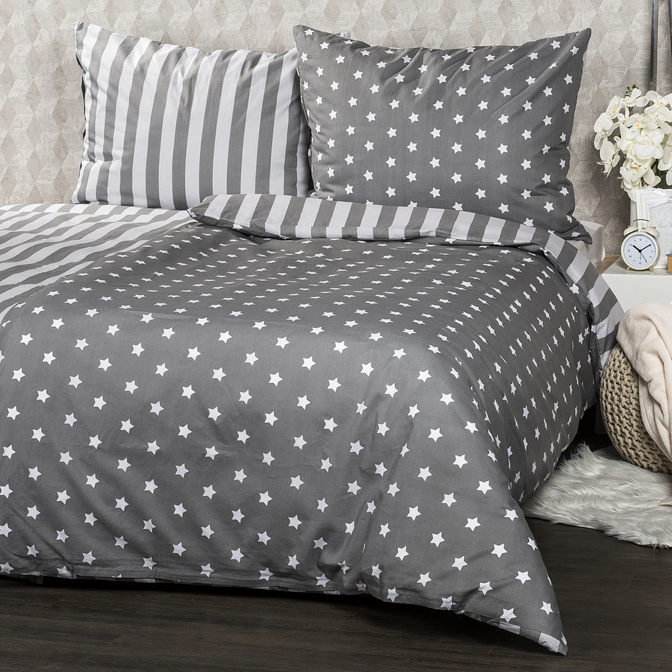 4Home Bavlnené obliečky Stars sivá 4Home Bavlnené obliečky Stars sivá