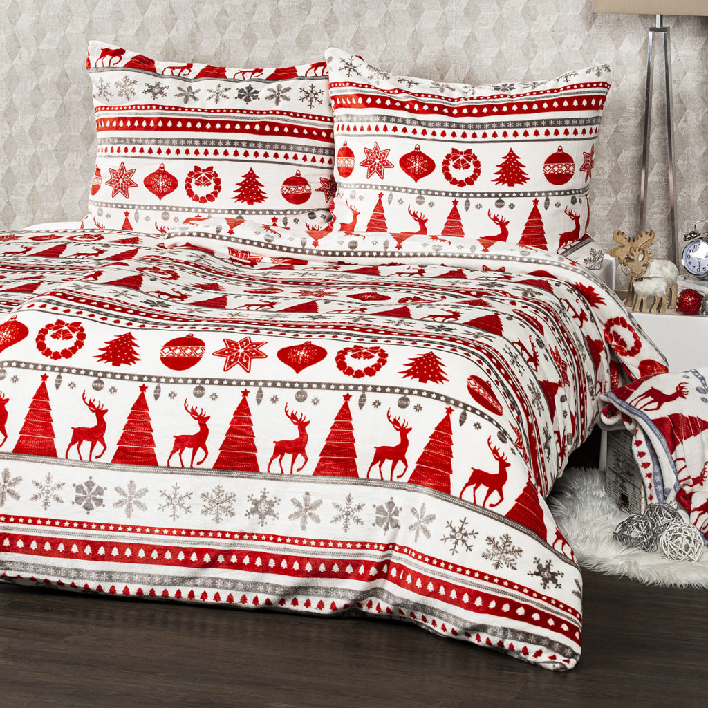 4Home obliečky mikroflanel Christmas Time červená
