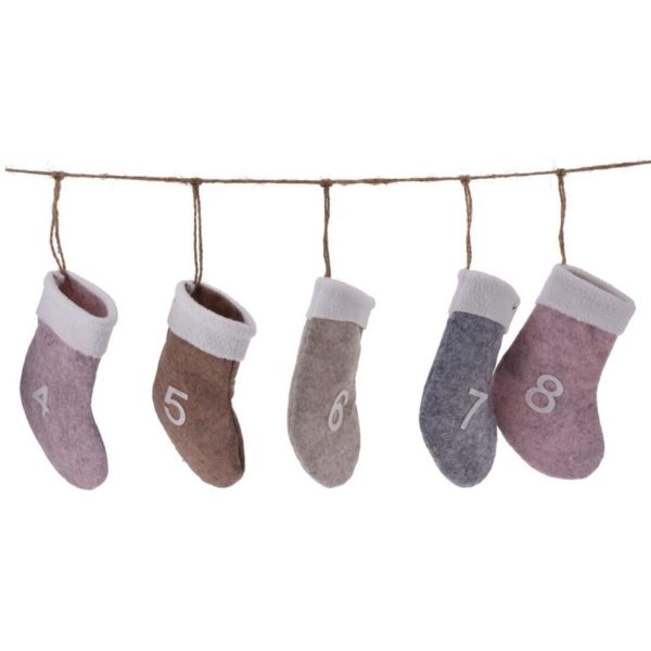 Adventný kalendár girlanda Vianočné ponožky