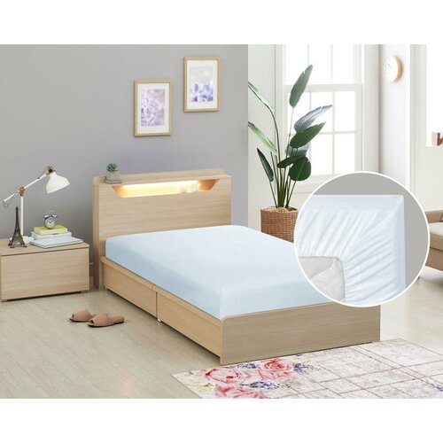 Bellatex Plátené prestieradlo s gumou svetlomodrá