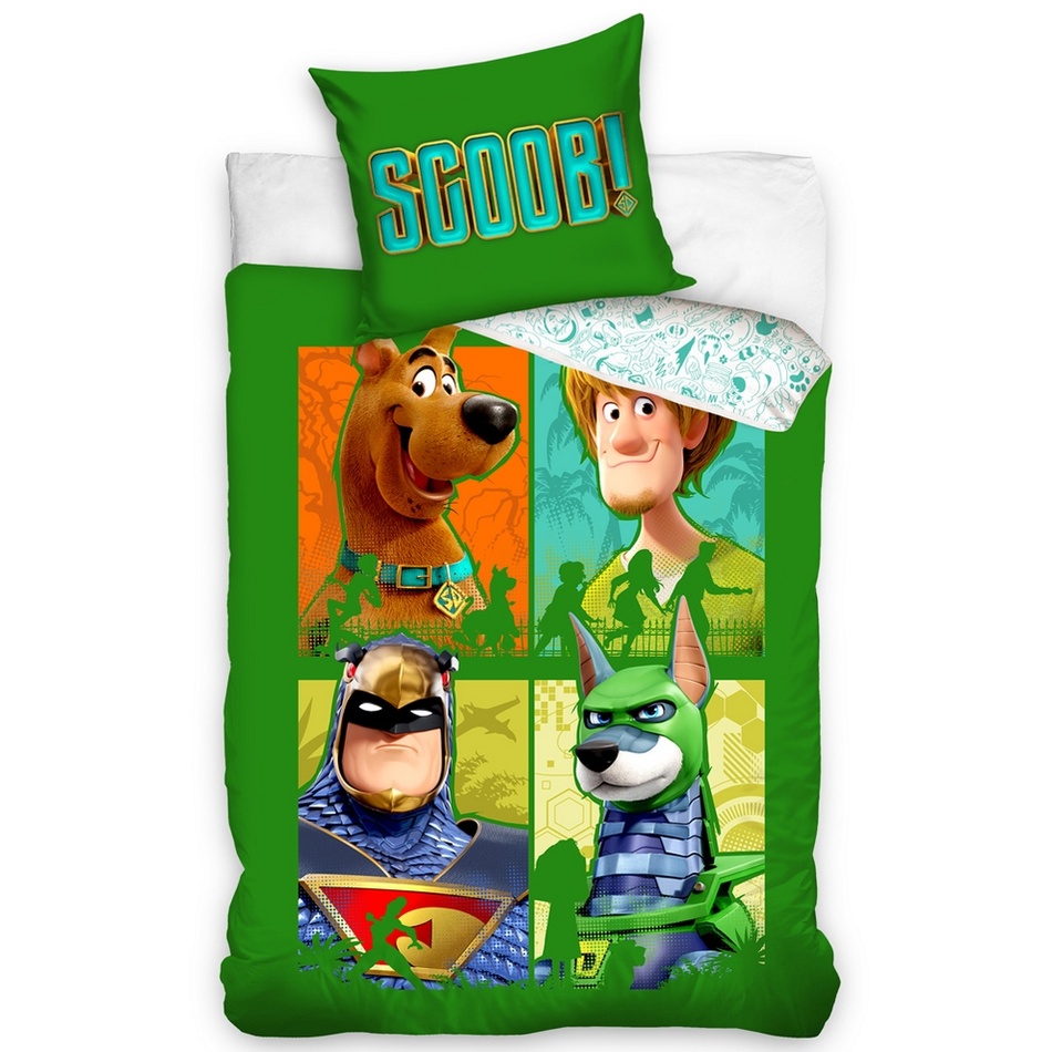 Tiptrade Detské bavlnené obliečky Scooby Doo Zelená štvorka Tiptrade Detské bavlnené obliečky Scooby Doo Zelená štvorka