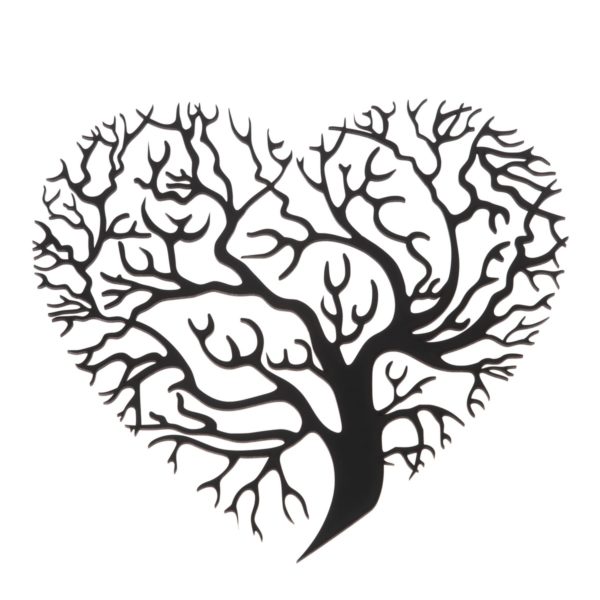Drevená dekorácia na stenu Strom v tvare srdca