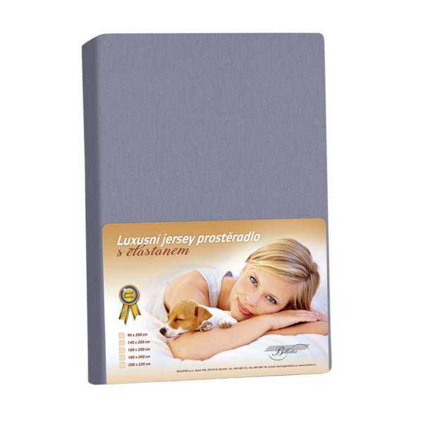 Bellatex Jersey prestieradlo s elastanom tmavosivá