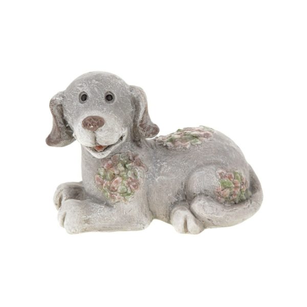 Keramická dekorácia ležiaceho psíka
