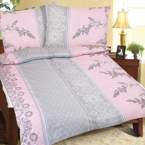 Bellatex Krepové obliečky Krík ružovo-sivá