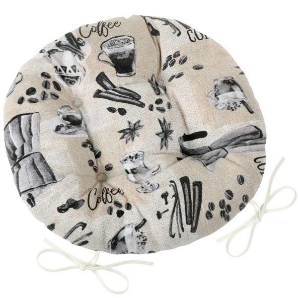 Bellatex Sedák EMA okrúhly prešívaný Kávička