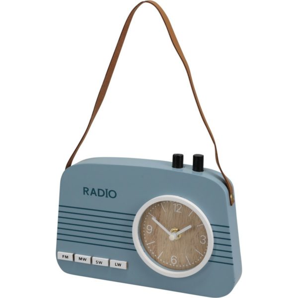 Stolné hodiny Old radio modrá