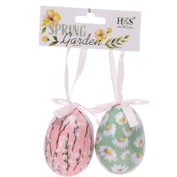 Veľkonočné závesná dekorácia Floral Eggs 2 ks