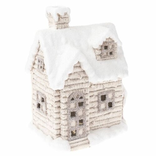 Vianočná dekorácia Zasnežený domček na čajovú sviečku