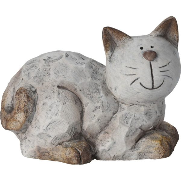 Záhradná keramická dekorácia Mačka sediaca