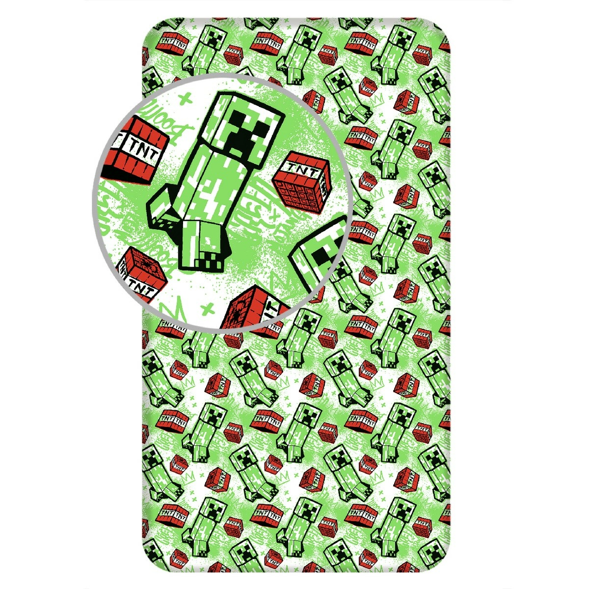 Jerry Fabrics Detské bavlnené prestieradlo Minecraft Metro Art Creeper Jerry Fabrics Detské bavlnené prestieradlo Minecraft Metro Art Creeper