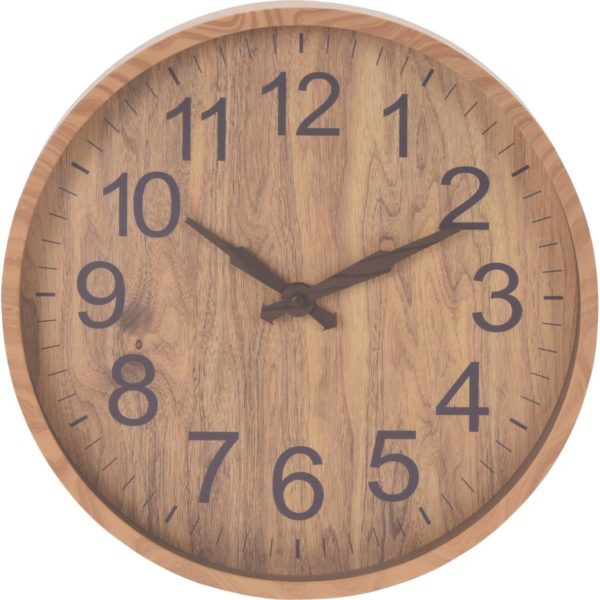 Nástenné hodiny s imitáciou dreva Rimini