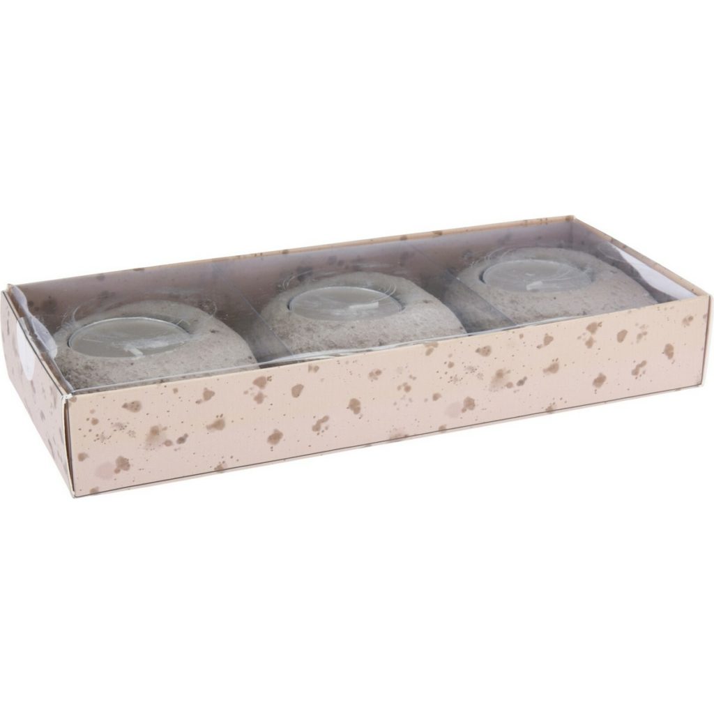 Sada betónových svietnikov Stone hnedá