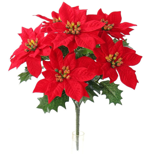 Umelá vianočná Poinsettia červená