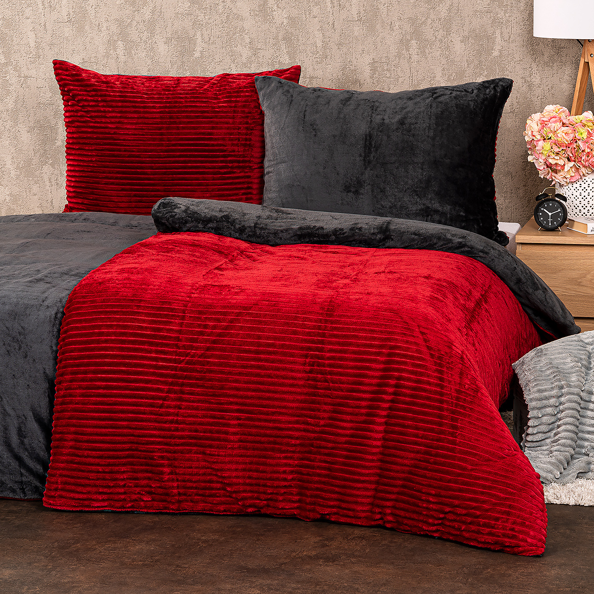 4Home Obliečky mikroflanel Stripe vínová 4Home Obliečky mikroflanel Stripe vínová