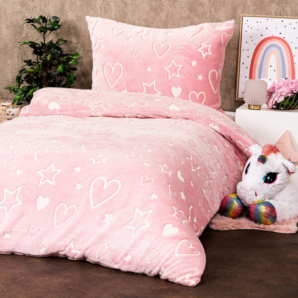 4Home Svietiace obliečky mikroflanel Heart