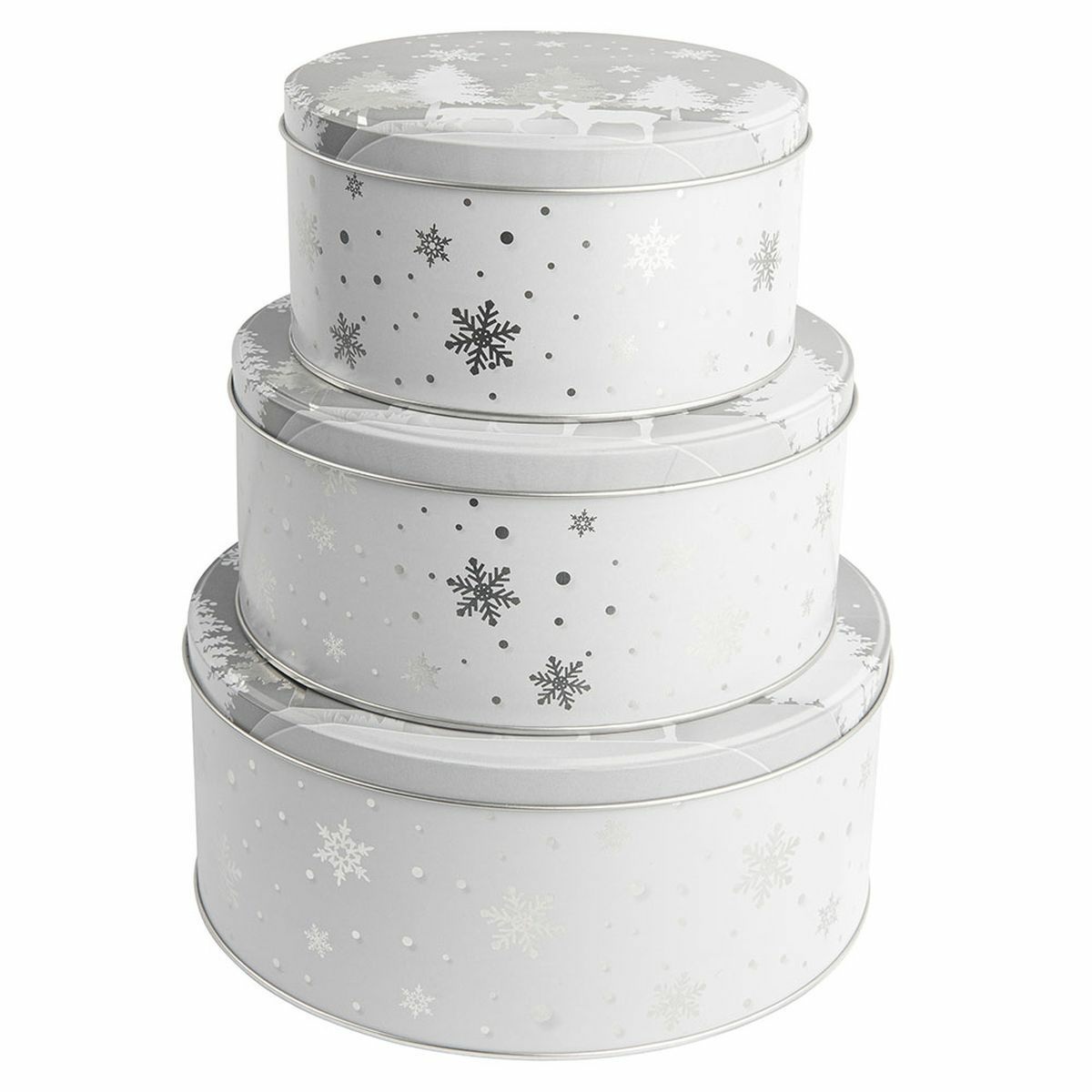 Altom Sada vianočných plechových dóz Silver Christmas tree Altom Sada vianočných plechových dóz Silver Christmas tree
