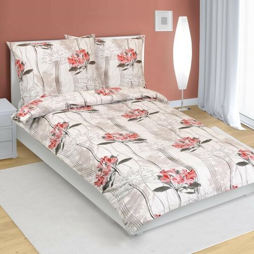 Bellatex Bavlnené obliečky Kvietok červená