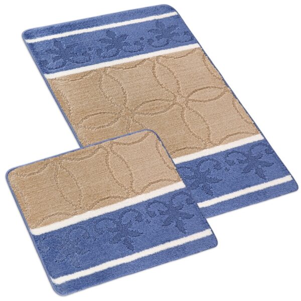 Bellatex Sada kúpeľňových predložiek bez výkroja Bany Ornament béžová