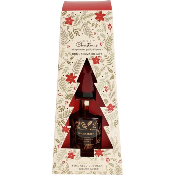 Darčeková sada difuzéra a sviečky Merry Christmas Spiced berry