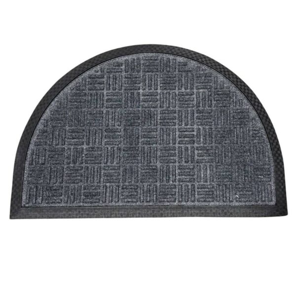 HOME ELEMENTS Gumová rohožka polkruh sivá