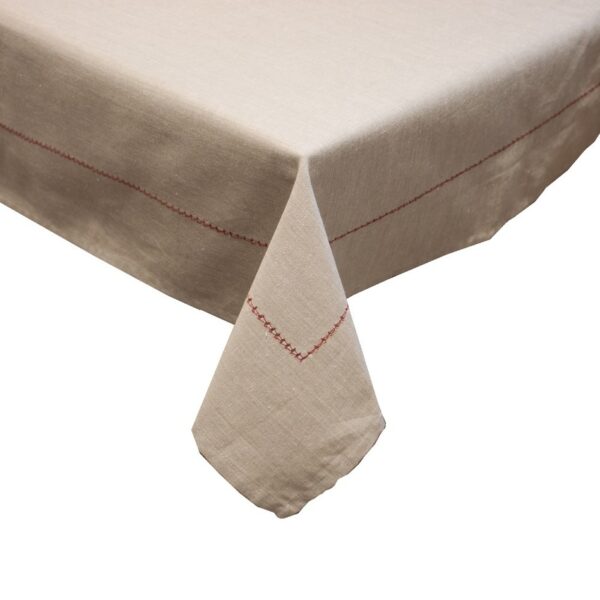 HOME ELEMENTS Obrus béžový s červeným prešitím