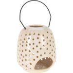 Keramický lampáš Dots krémová