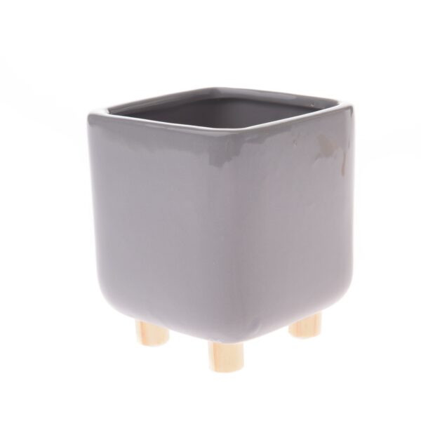 Keramický obal na kvetináč Roland sivá