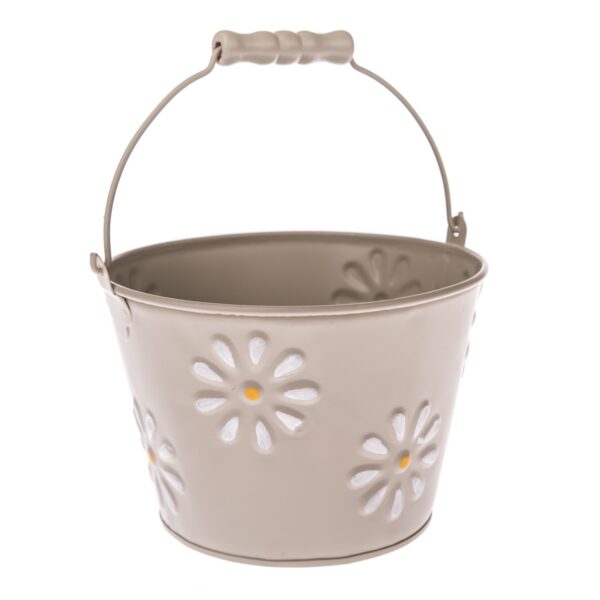 Kovový obal na kvetináč Flowers béžová