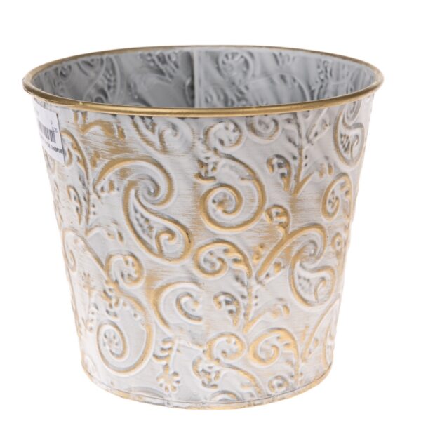 Kovový obal na kvetináč Gold wawe