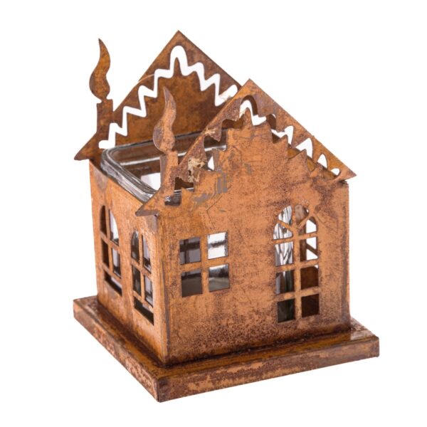 Kovový svietnik so sklom Rustik