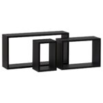 Nástenná polička čierna matná