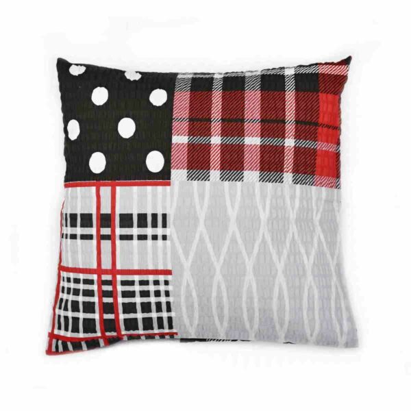 Bellatex Obliečka na vankúšik Patchwork krepová červenosivá