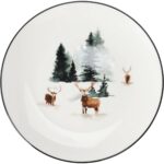 Porcelánový dezertný tanier Winter Deer