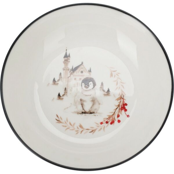 Porcelánový hlboký tanier Winter Penguin