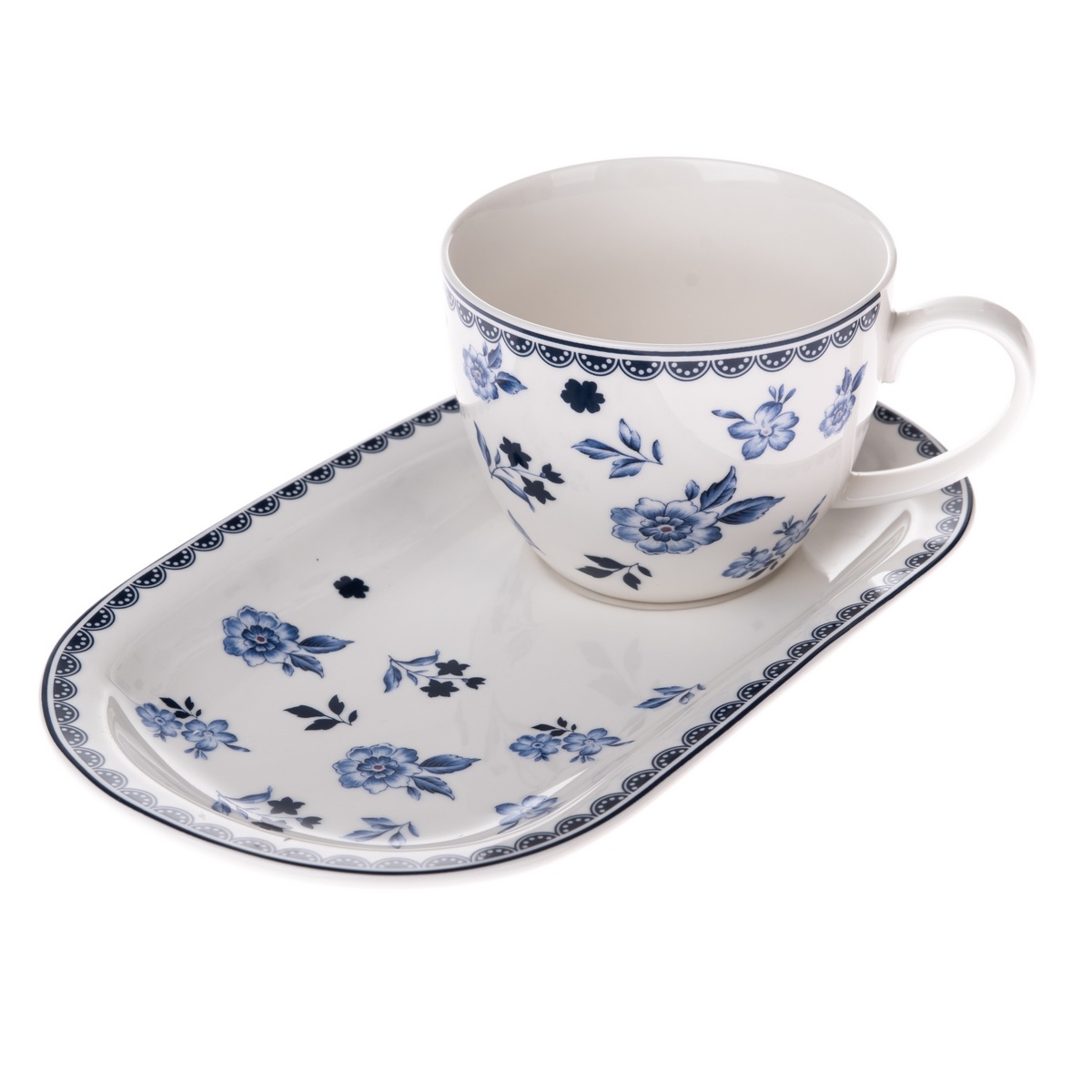 Porcelánový hrnček s podnosom Floral Porcelánový hrnček s podnosom Floral