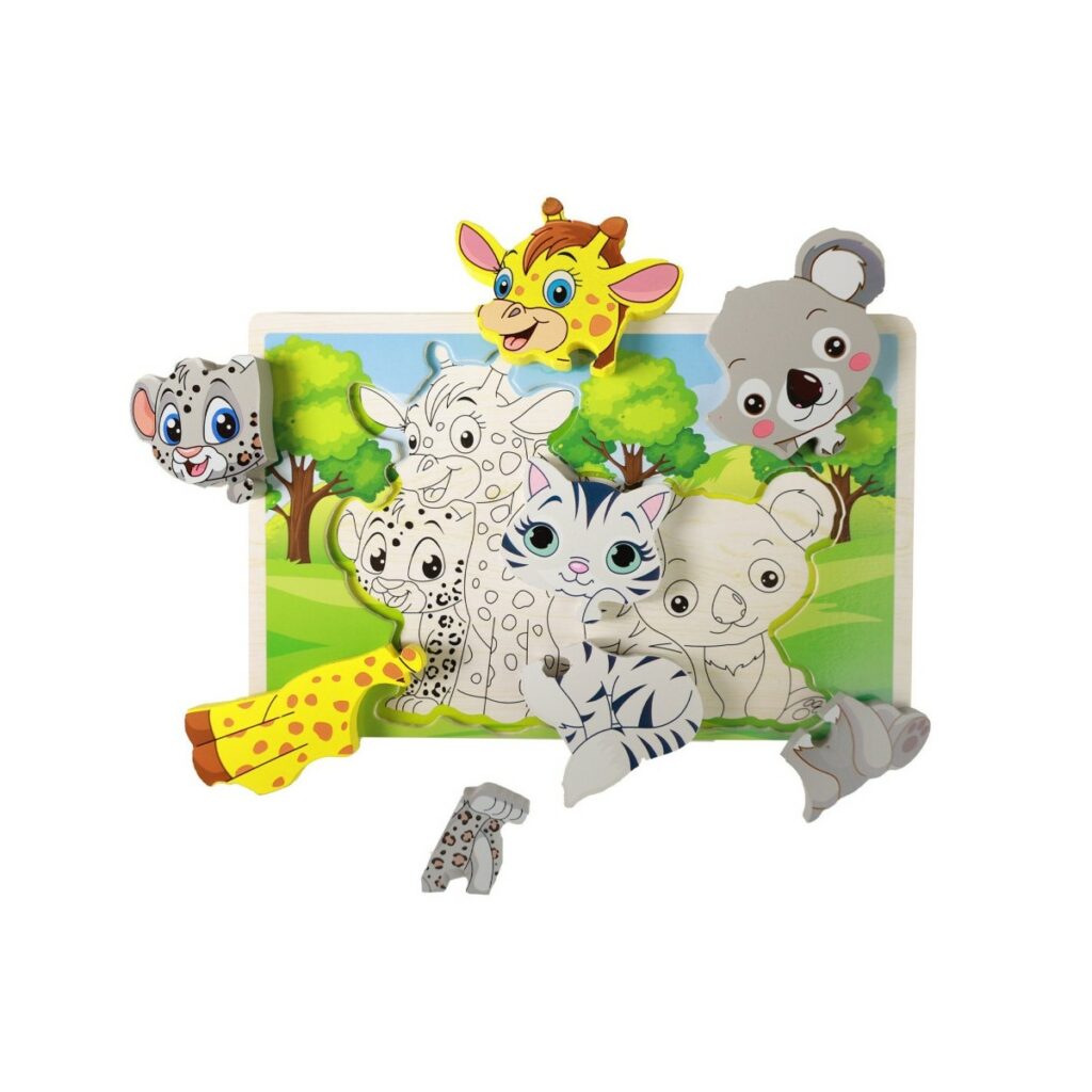 Rappa Drevené puzzle zvieratká
