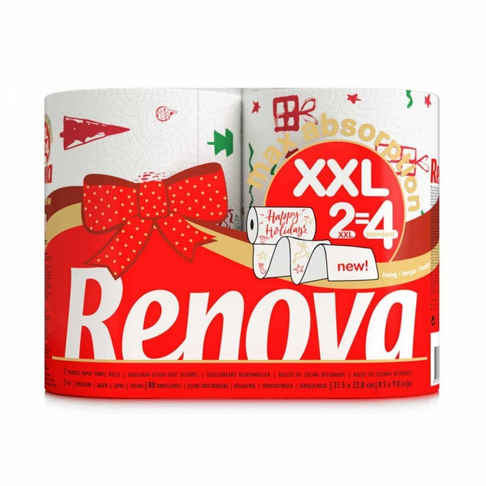 Renova Vianočné 2-vrstvové papierové kuchynské utierky Renova Vianočné 2-vrstvové papierové kuchynské utierky