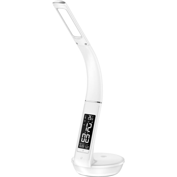 Retlux RTL 203 Stolná LED lampa s displejom a Qi dobíjaním biela