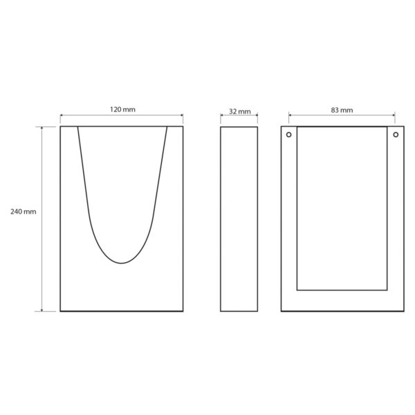 12 x 24 x 3 cm
